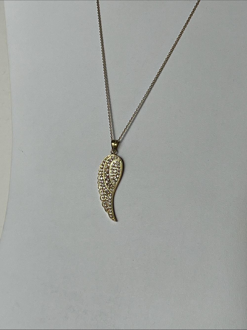 Victoria's Secret Gold Wing Pendant Necklace with Crystal Accents